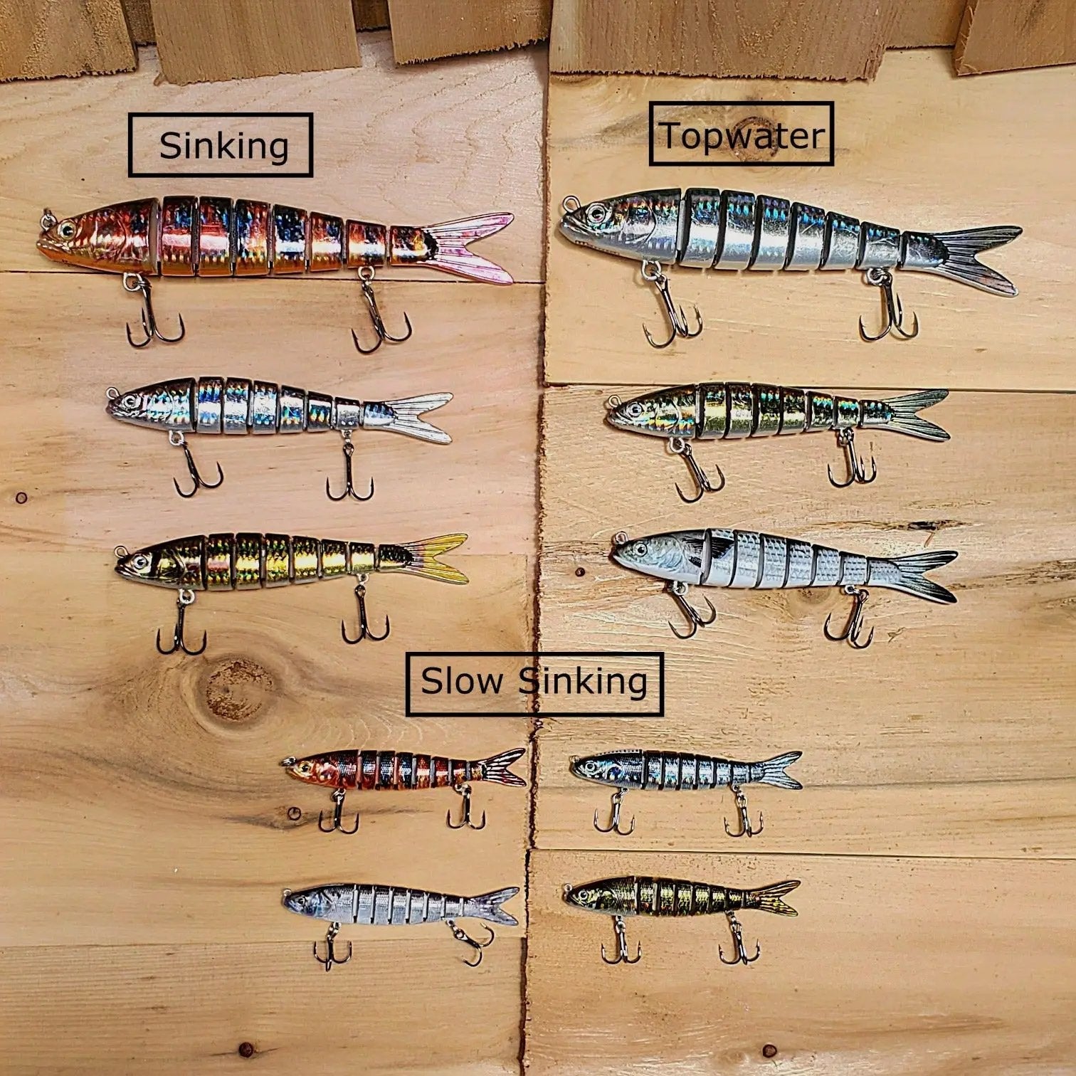 Proaovao Bass Trout Fishing Kit, Lure Combo Pack, Lure Kit Multi Segment Fishing  Lures Realistic Swimbait