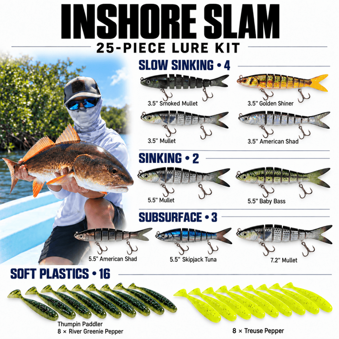 Inshore Slam Lure kit (25pcs)