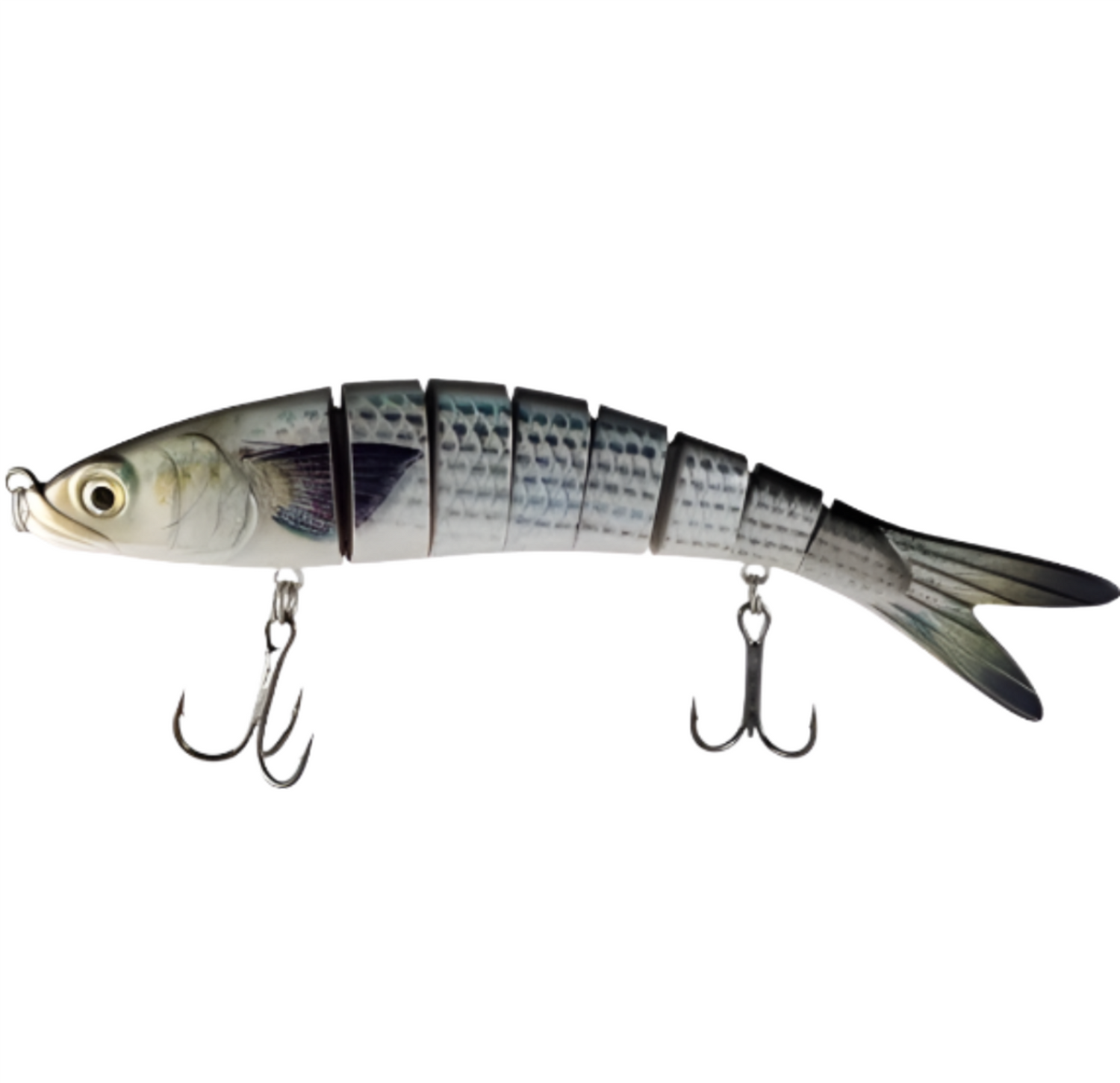 6 segment fishing lures Large Swimbait Lure with Mullet Bait Fish Pattern | Sinking | 9.5"