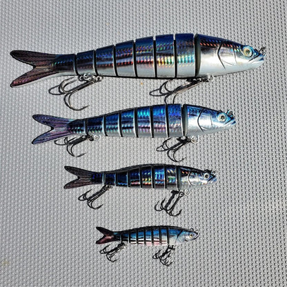 Swimbait Fishing Lure Kit-  SML XL Motion Minnow [ 4 Pack ] | Salt or Freshwater