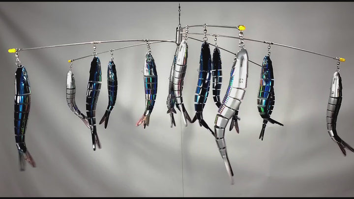 MEGA Motion Fishing Dredges with 18 Baitfish | Collapsible