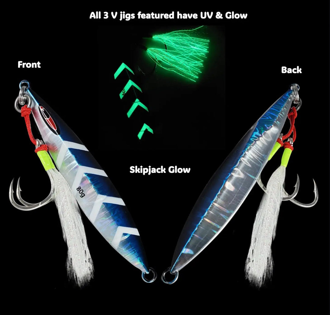 3 V Slow Pitch Jigs by Marea Fishing