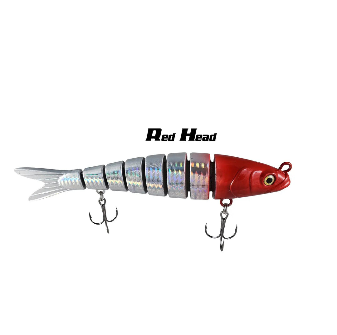 7.2" Motion Minnow Subsurface Red Head Swimbait Fishing Lure