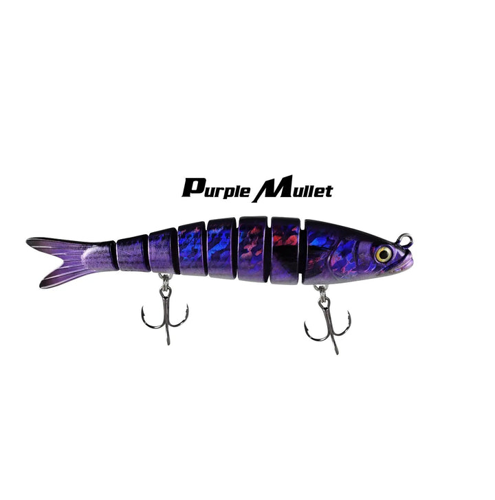 7.2" Motion Minnow Purple Mullet Swimbait Fishing Lure